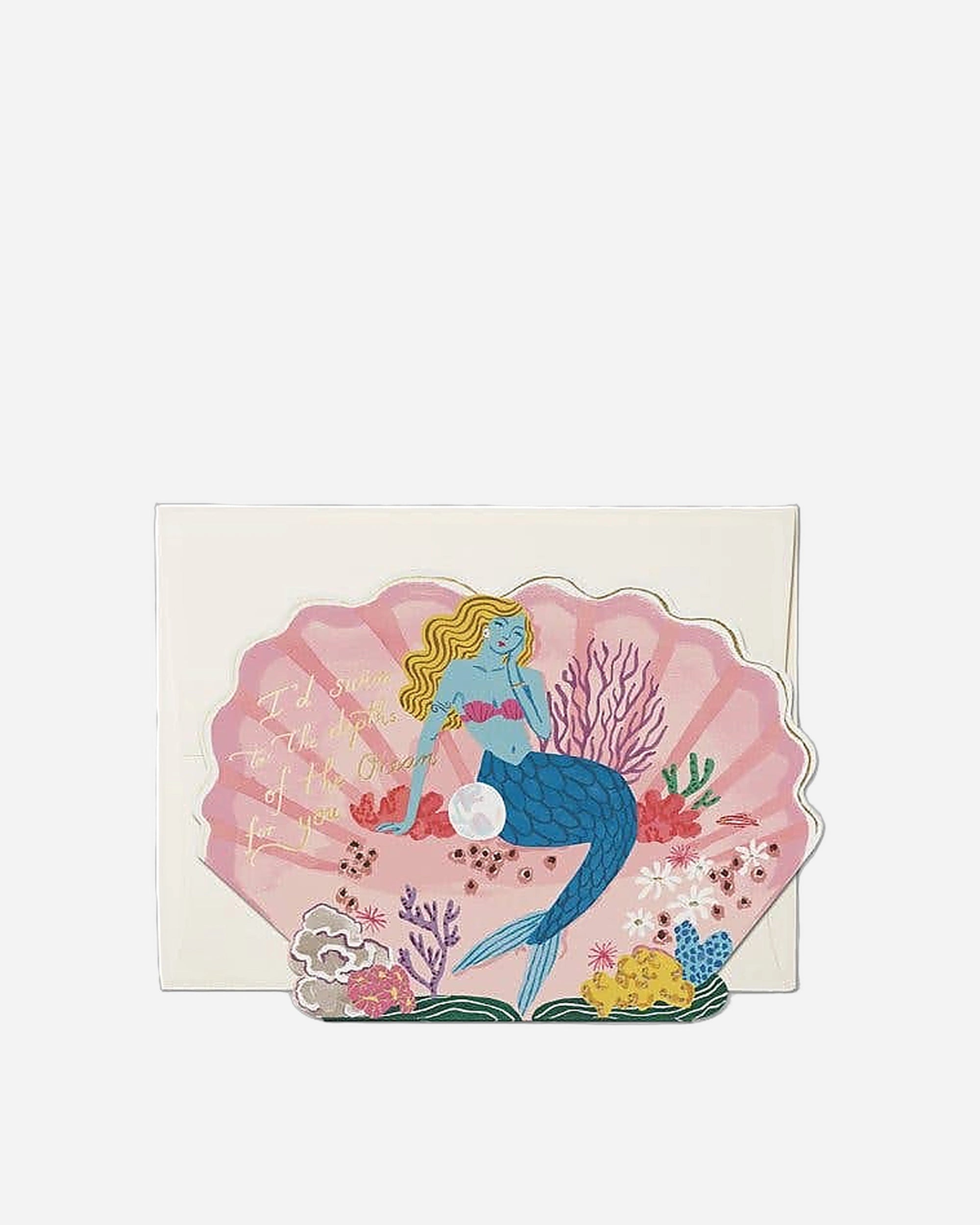 A photo of Blue Mermaid Valentine's Day greeting card