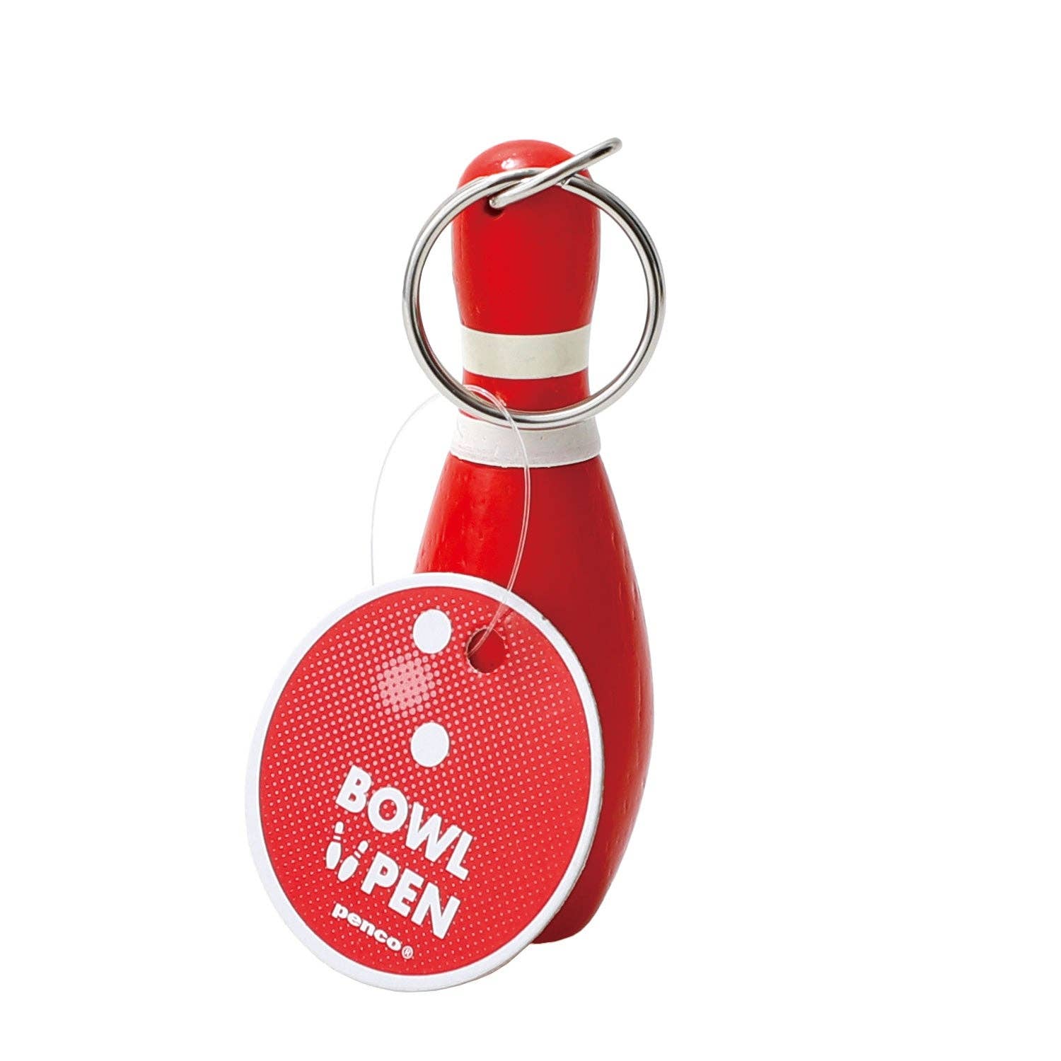 Bowl-point ballpoint pen keychain — detail