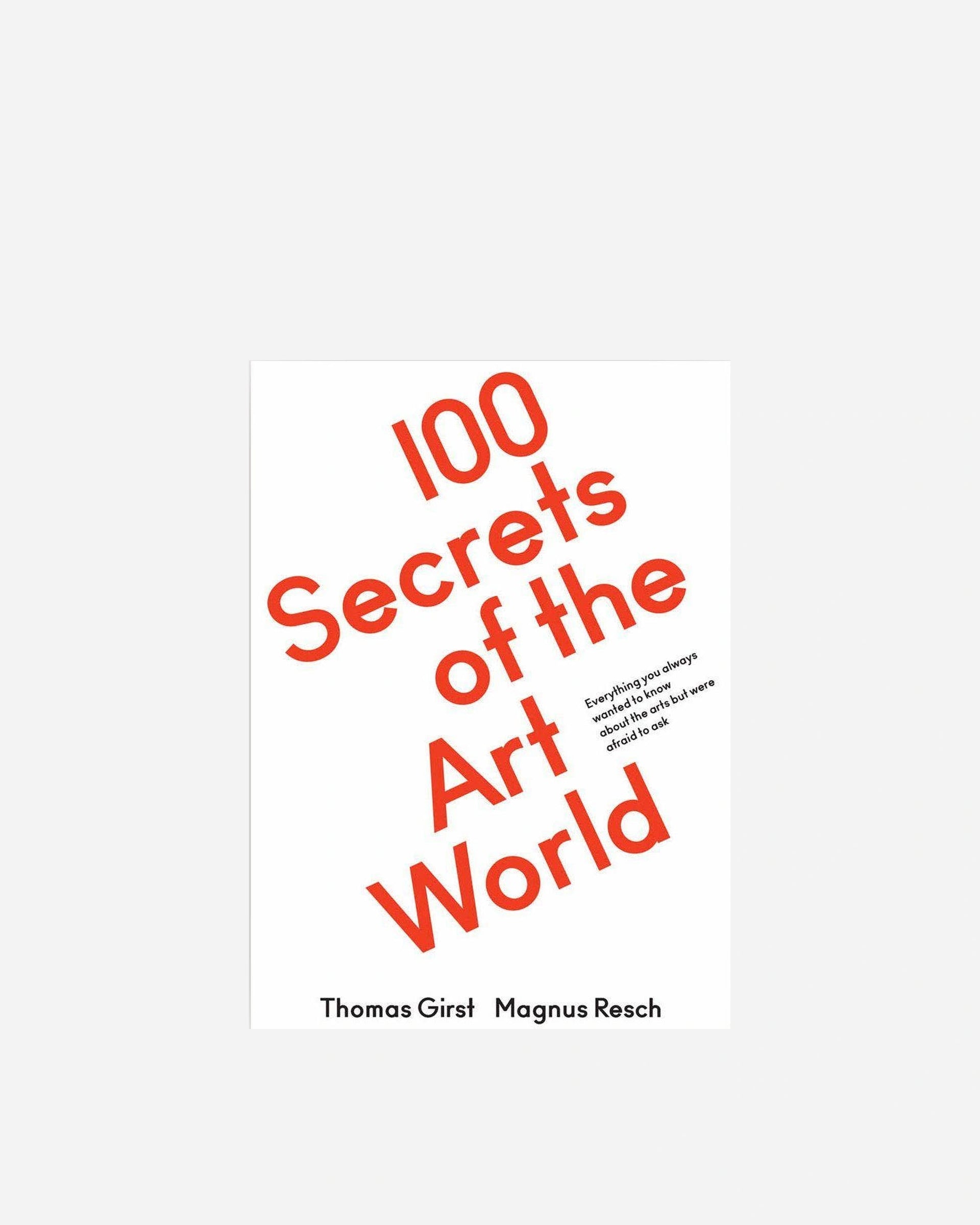 Book cover of '100 Secrets of the Art World' with red text on a white background