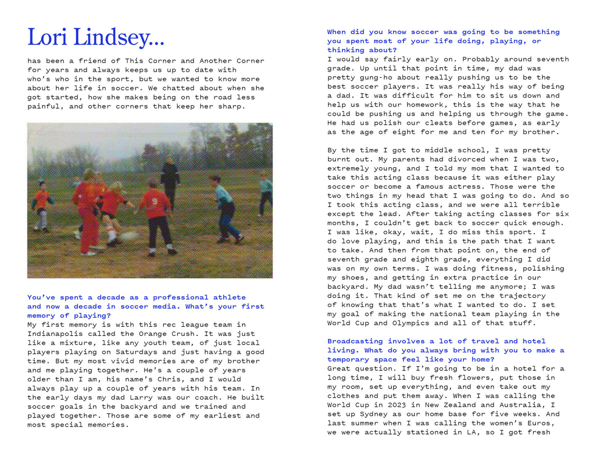 Many Corners Issue 1: Soccer — detail
