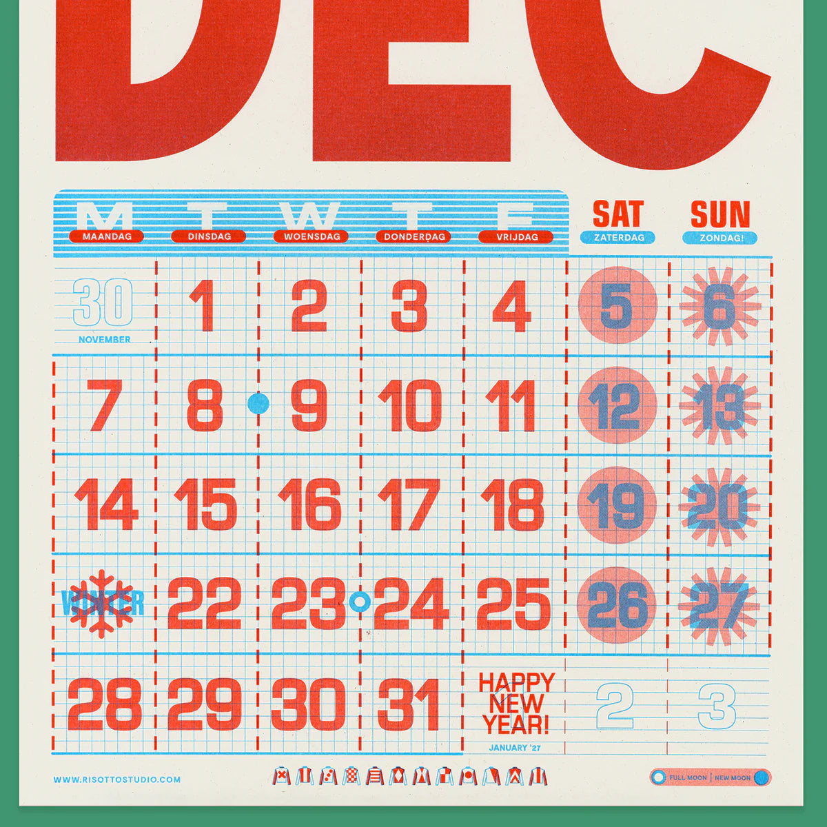 2026 A3 Riso Calendar - Another Corner