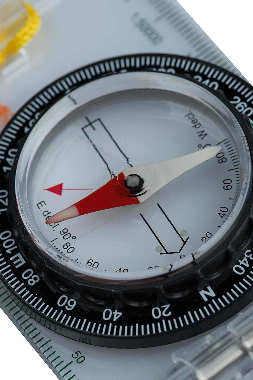 Foldable Map compass with mirror — detail