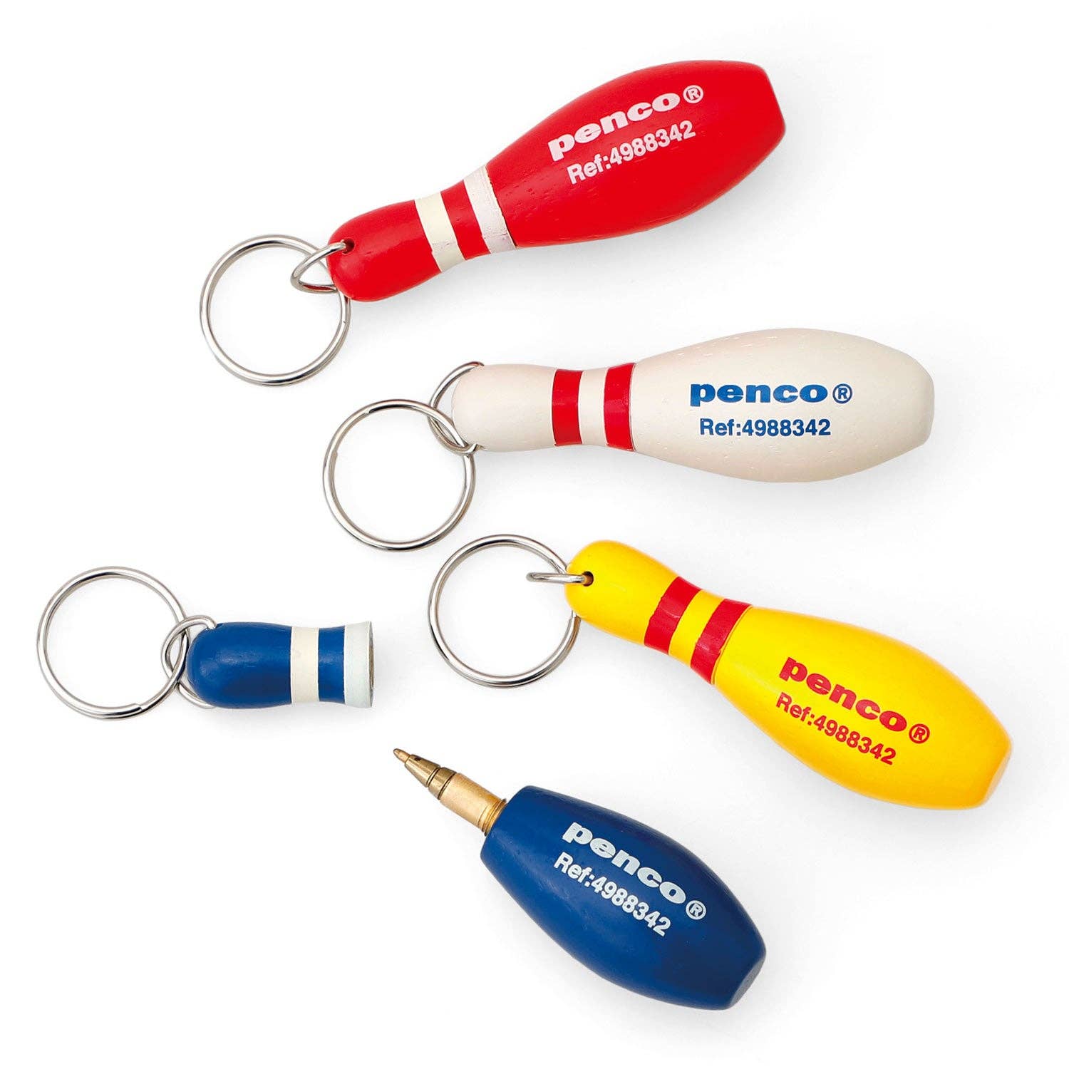 Bowl-point ballpoint pen keychain — detail