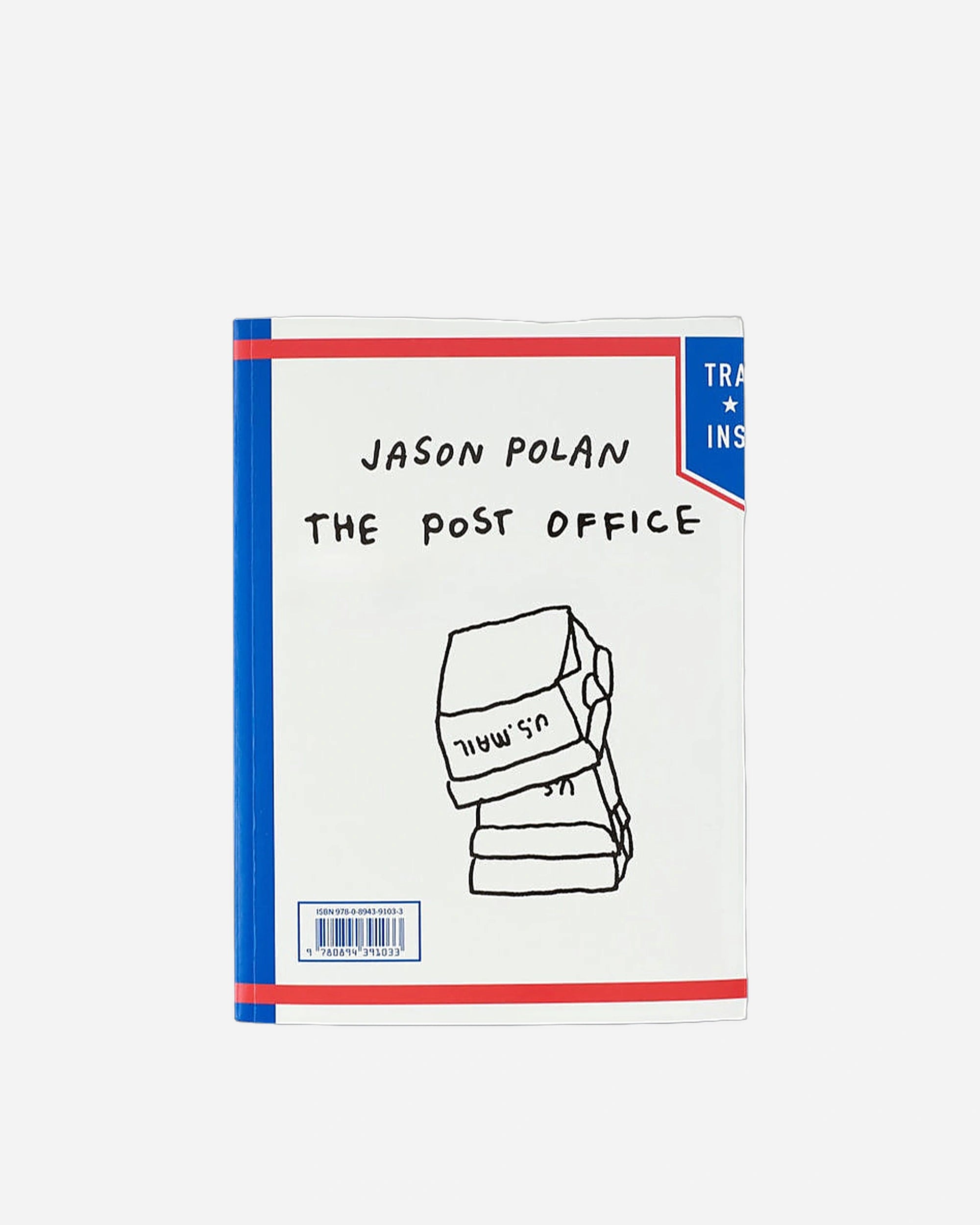 Book cover of 'The Post Office' by Jason Polan with a stack of mail illustrations on a white background.