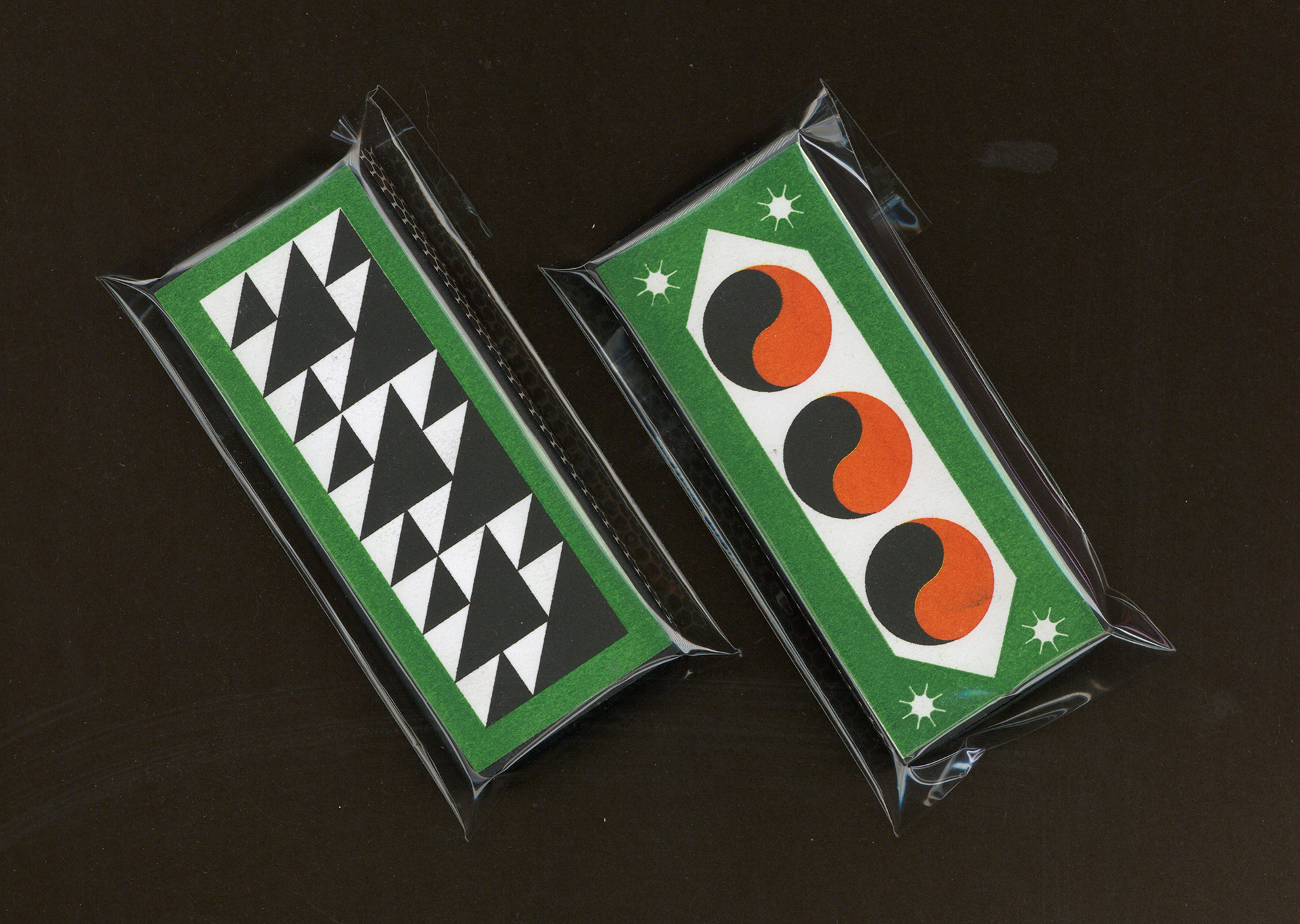 Geometric Yin Yang Risograph Printed Matches