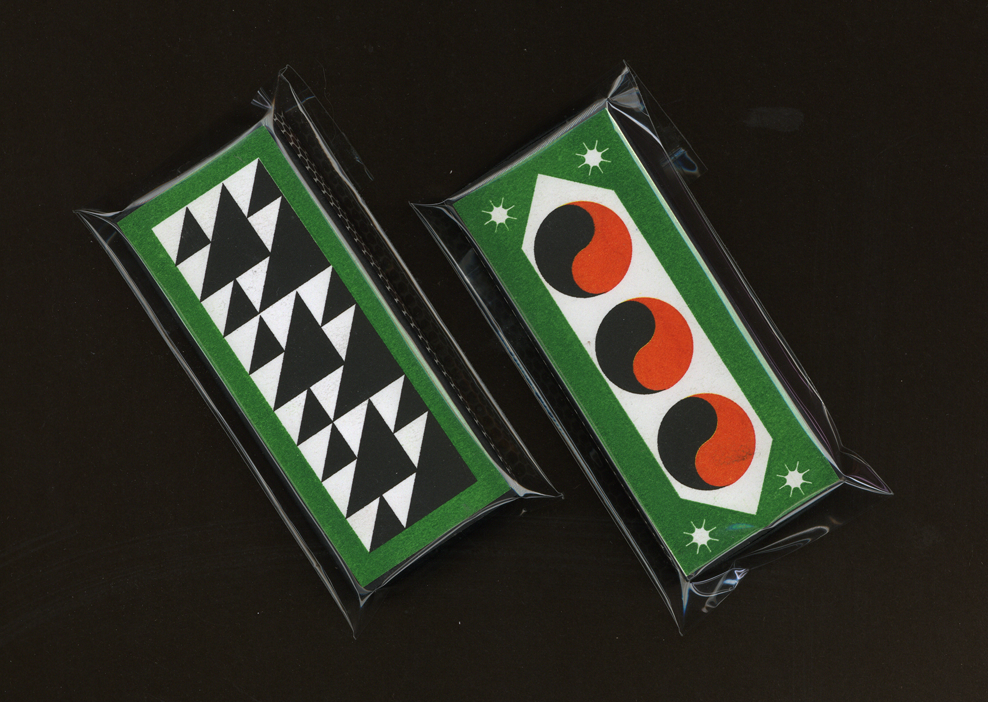 Geometric Yin Yang Risograph Printed Matches