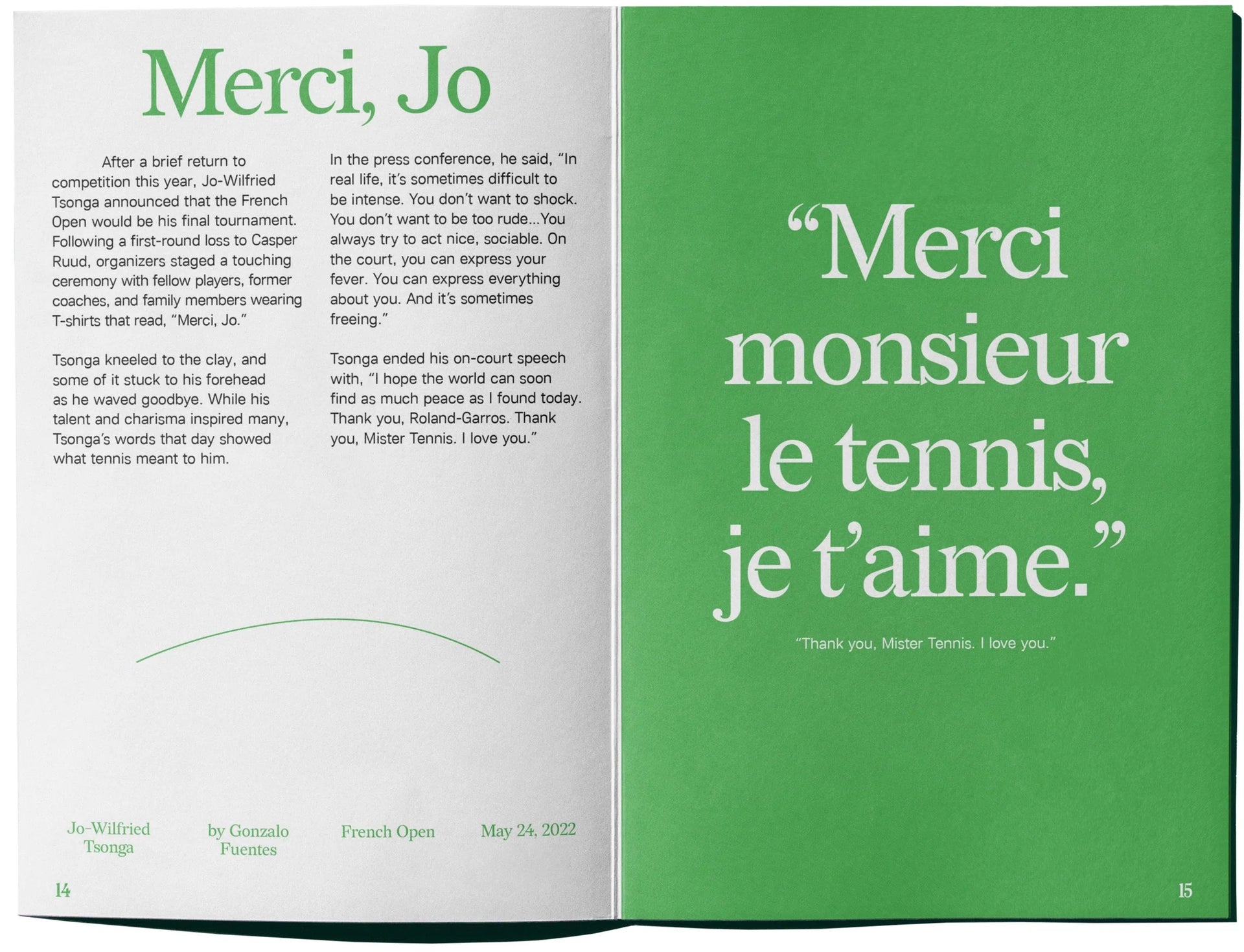 Tennis In Photographs, 2022 — detail