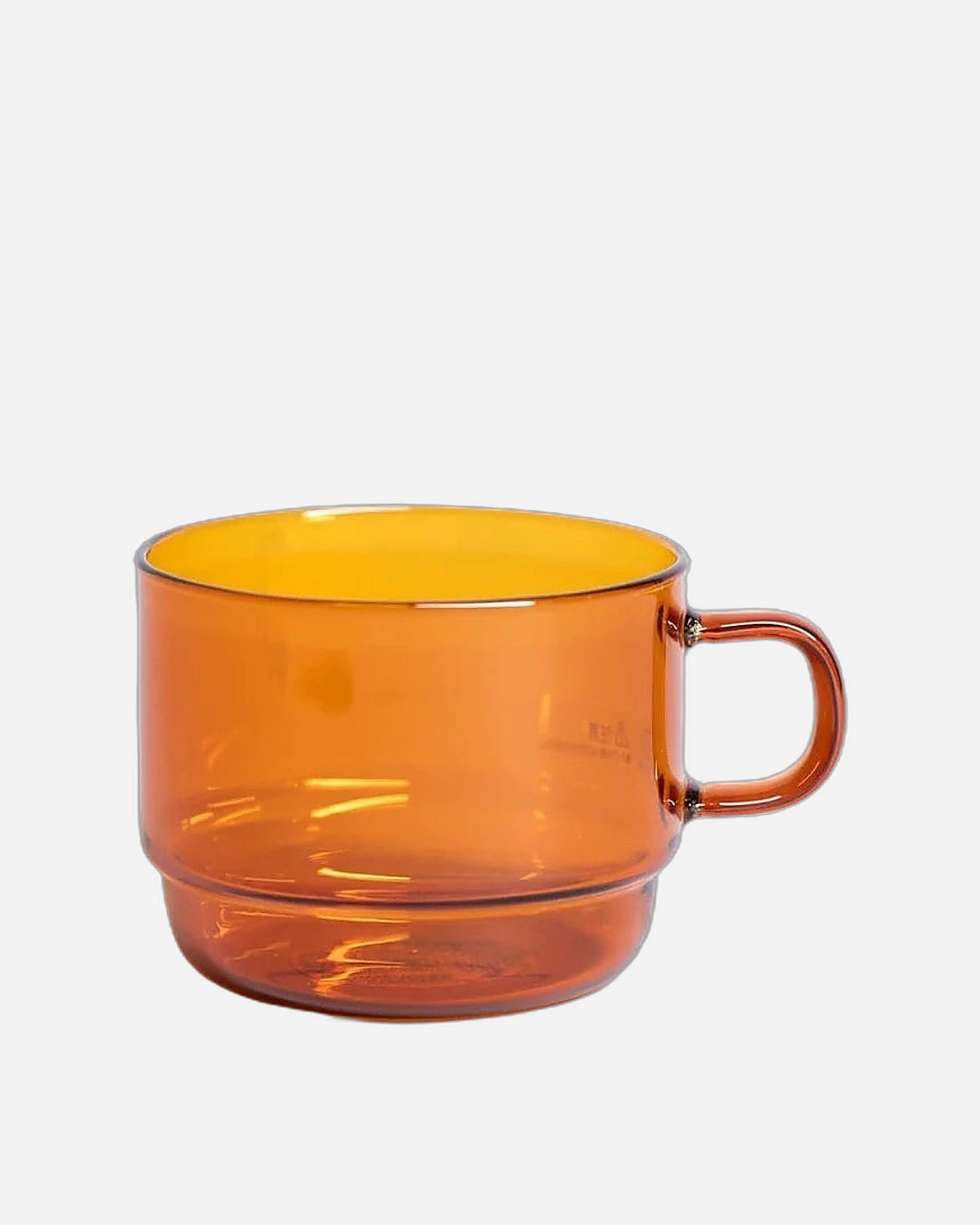 A photo of Glass stackable mug in amber