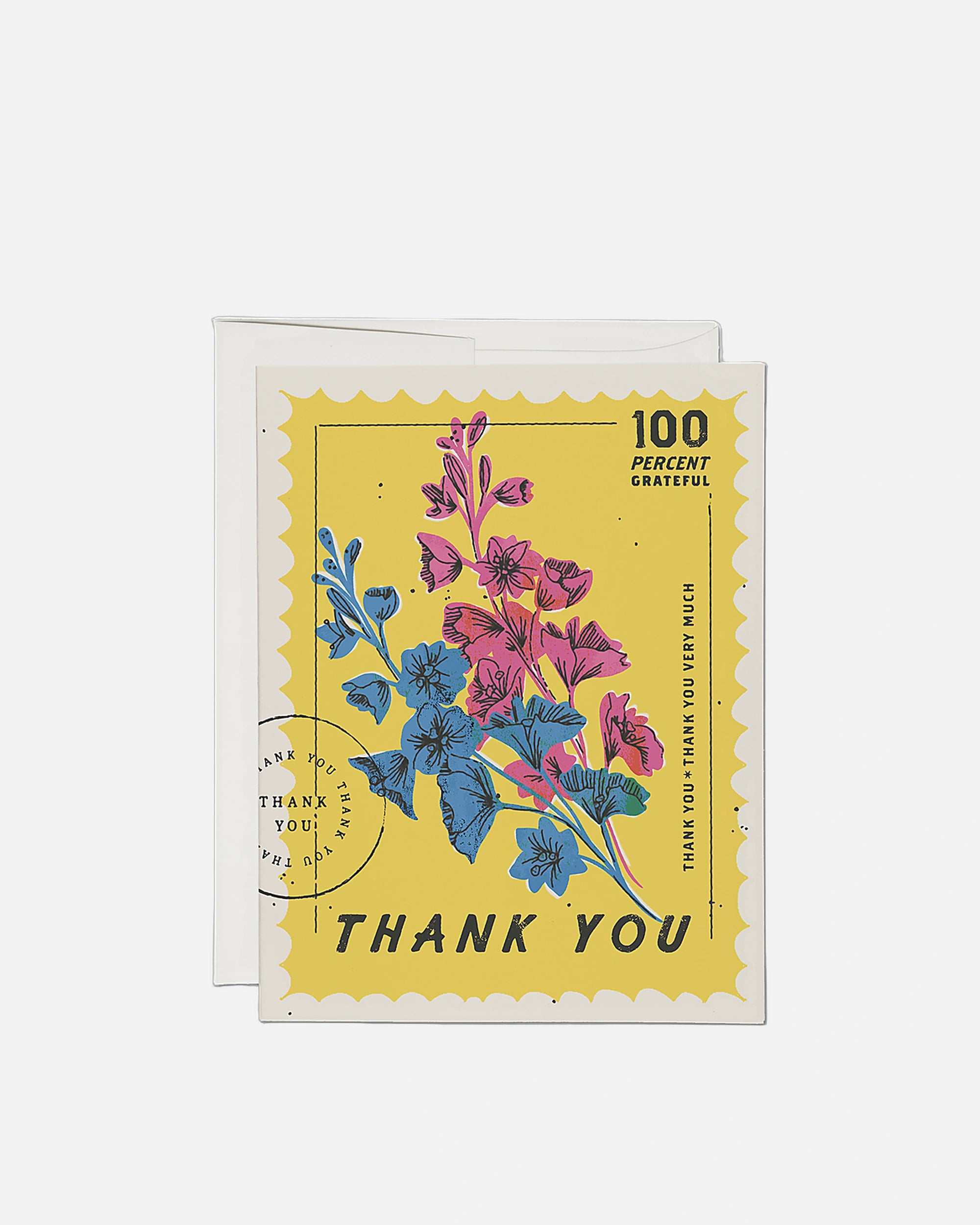 A photo of 100 Percent thank you greeting card
