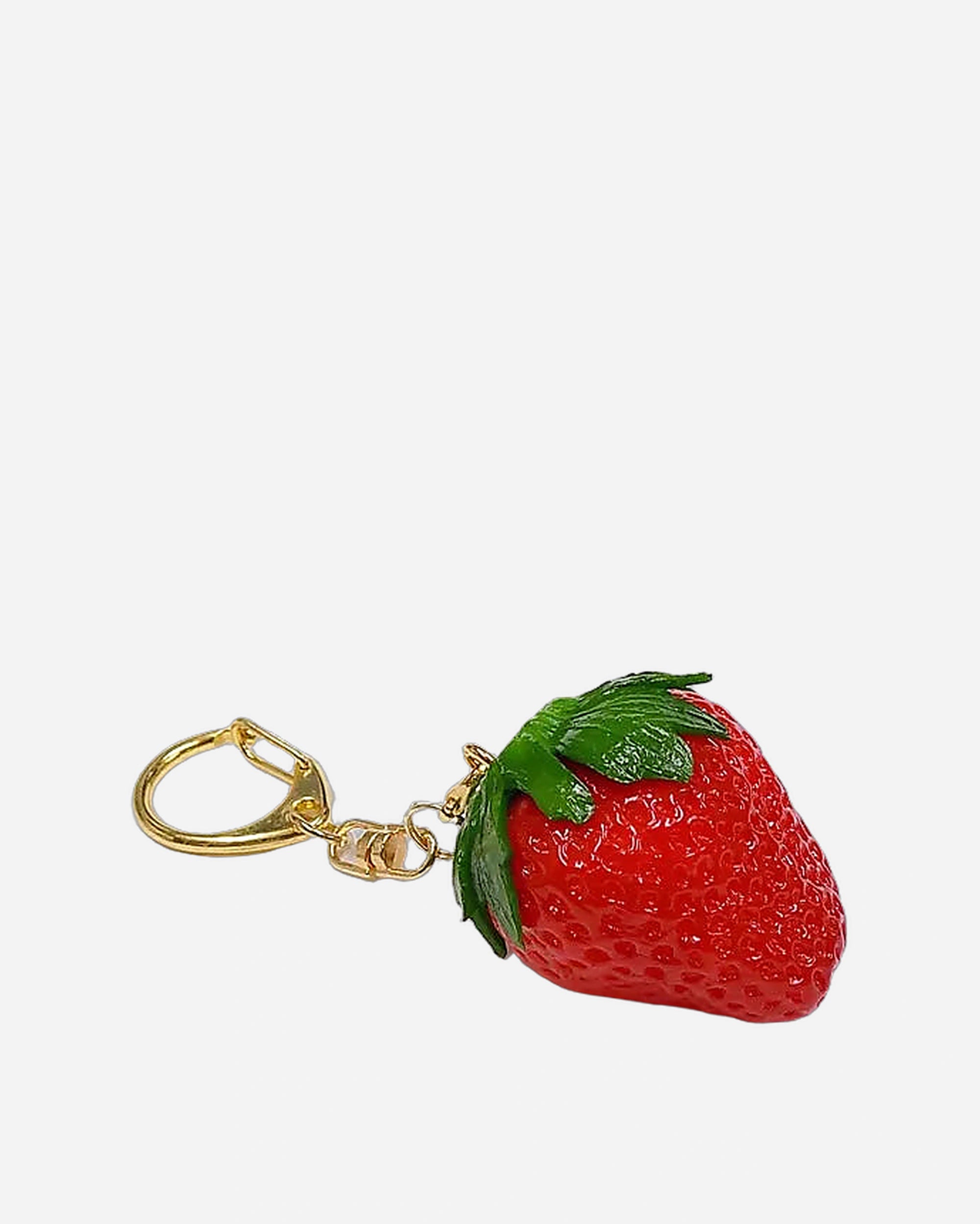 Strawberries with leaves keychain