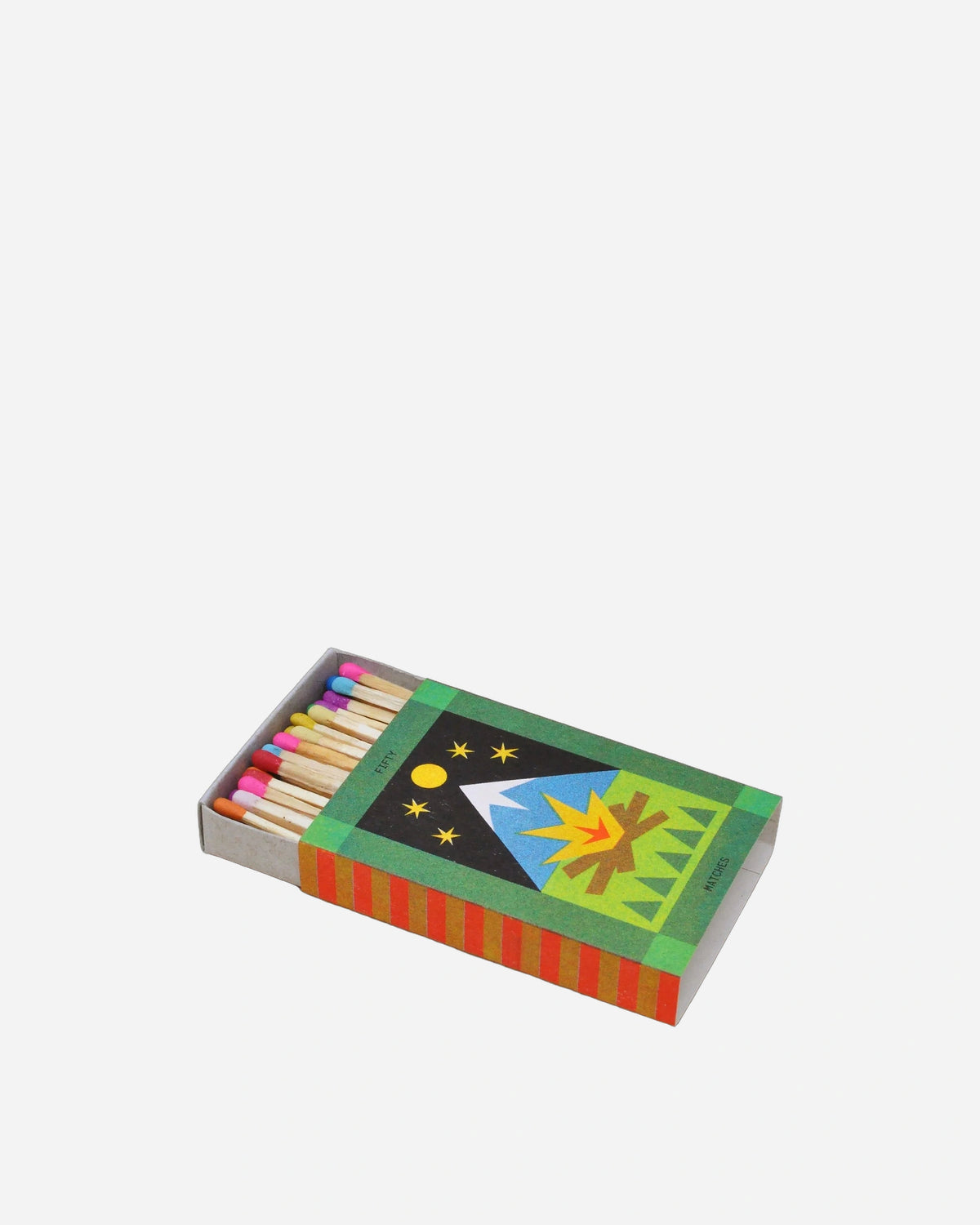 Campfire risograph printed matchbox