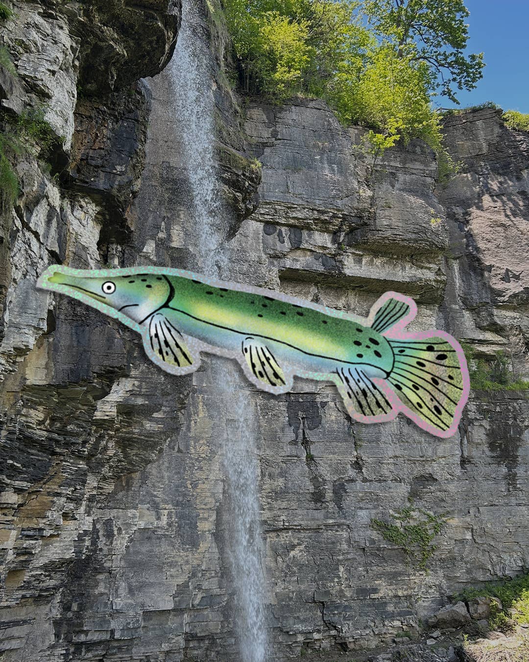 Gar Fish Sparkle Sticker