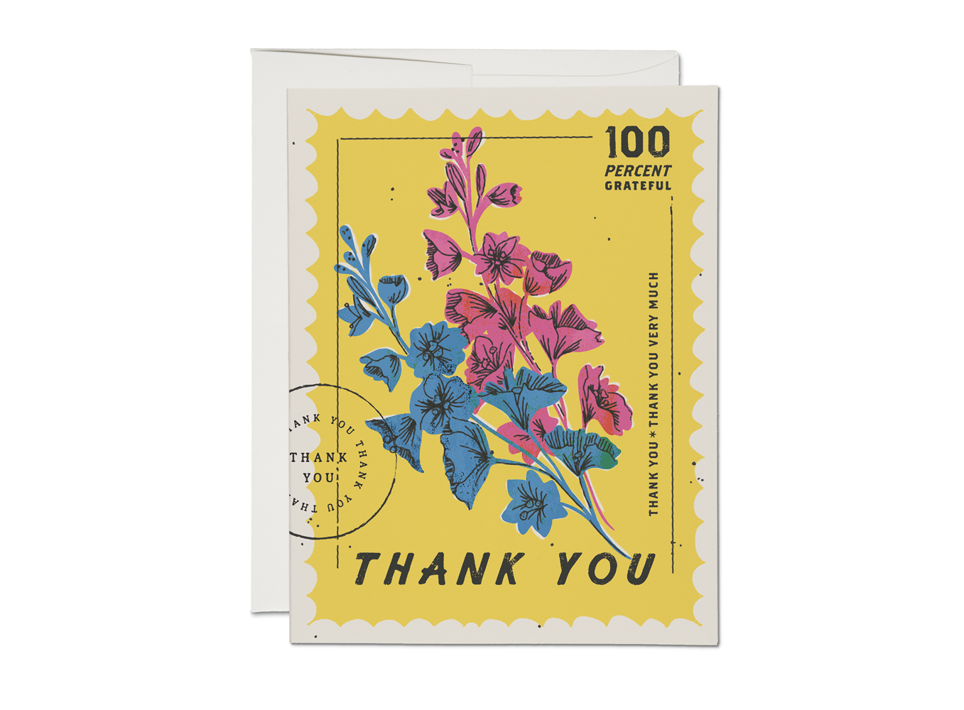 A photo of 100 Percent thank you greeting card