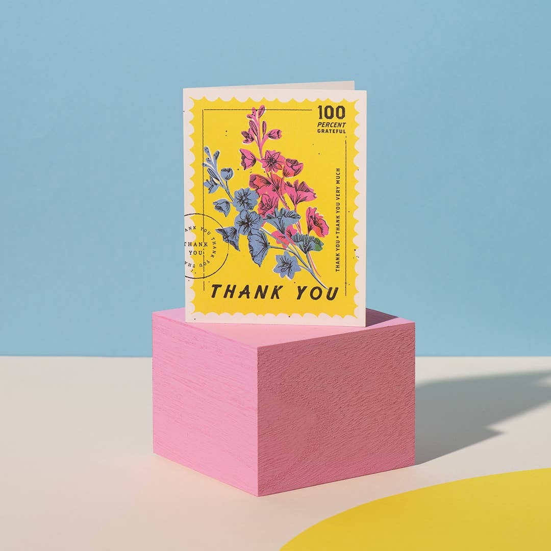 A photo of 100 Percent thank you greeting card