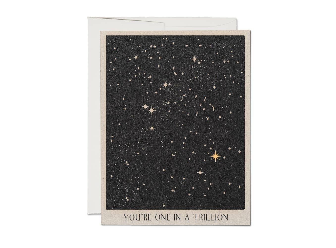 A photo of One in a Trillion friendship greeting card