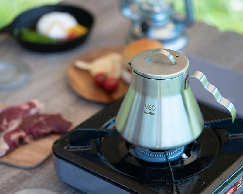 A photo of Outdoor V60 Metal coffee server in silver