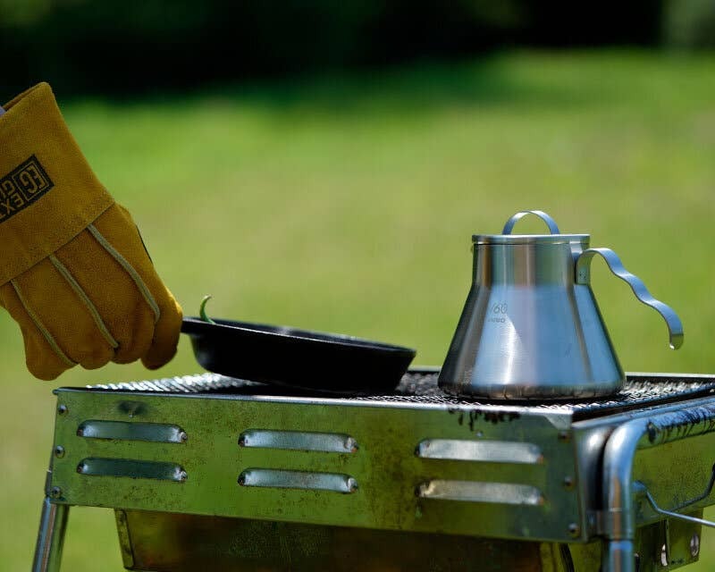 A photo of Outdoor V60 Metal coffee server in silver
