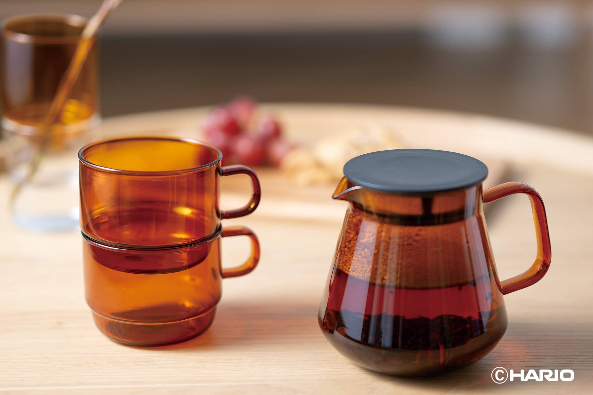 A photo of Glass Tea and Coffee Server in amber