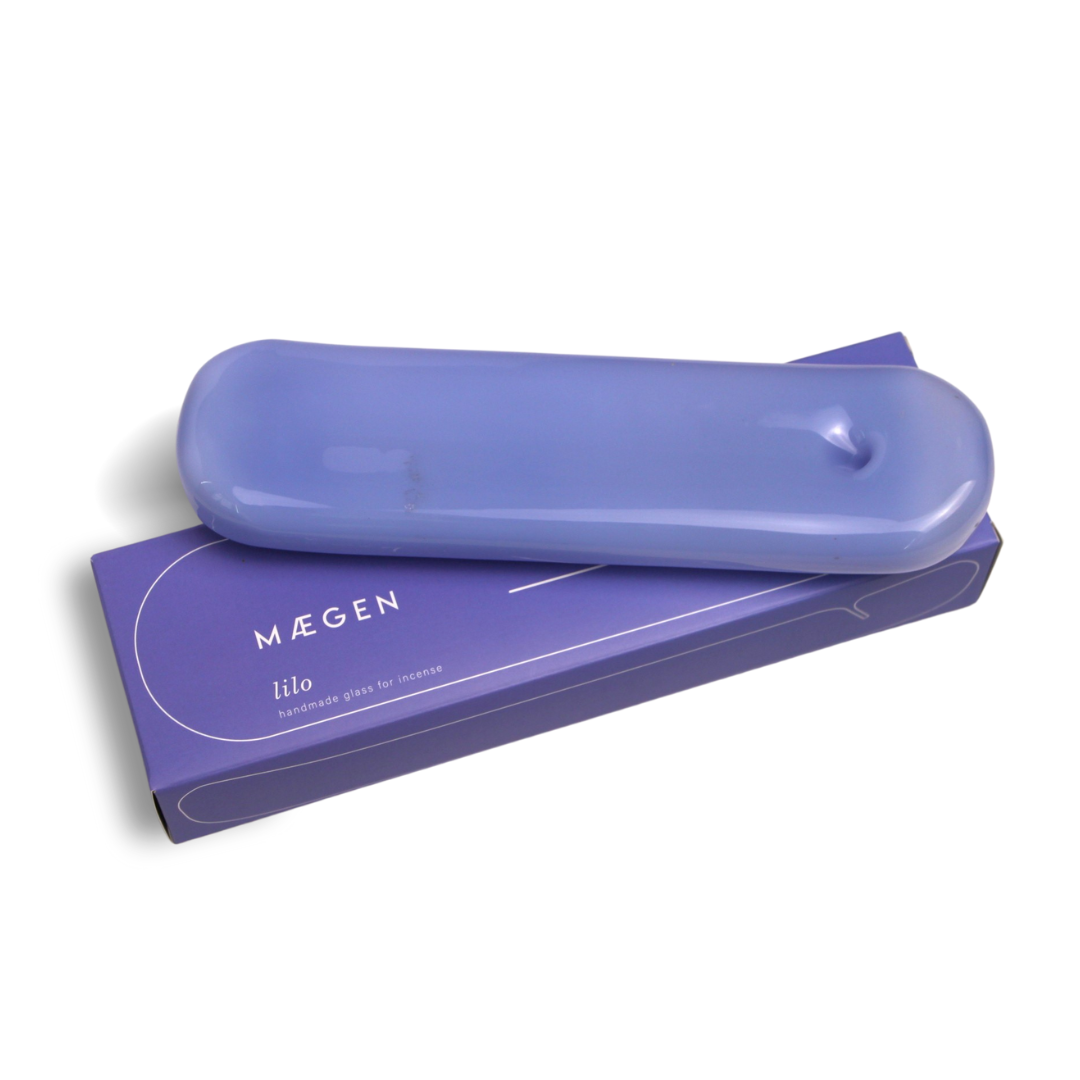 A photo of Lilo glass incense holder in milky blue