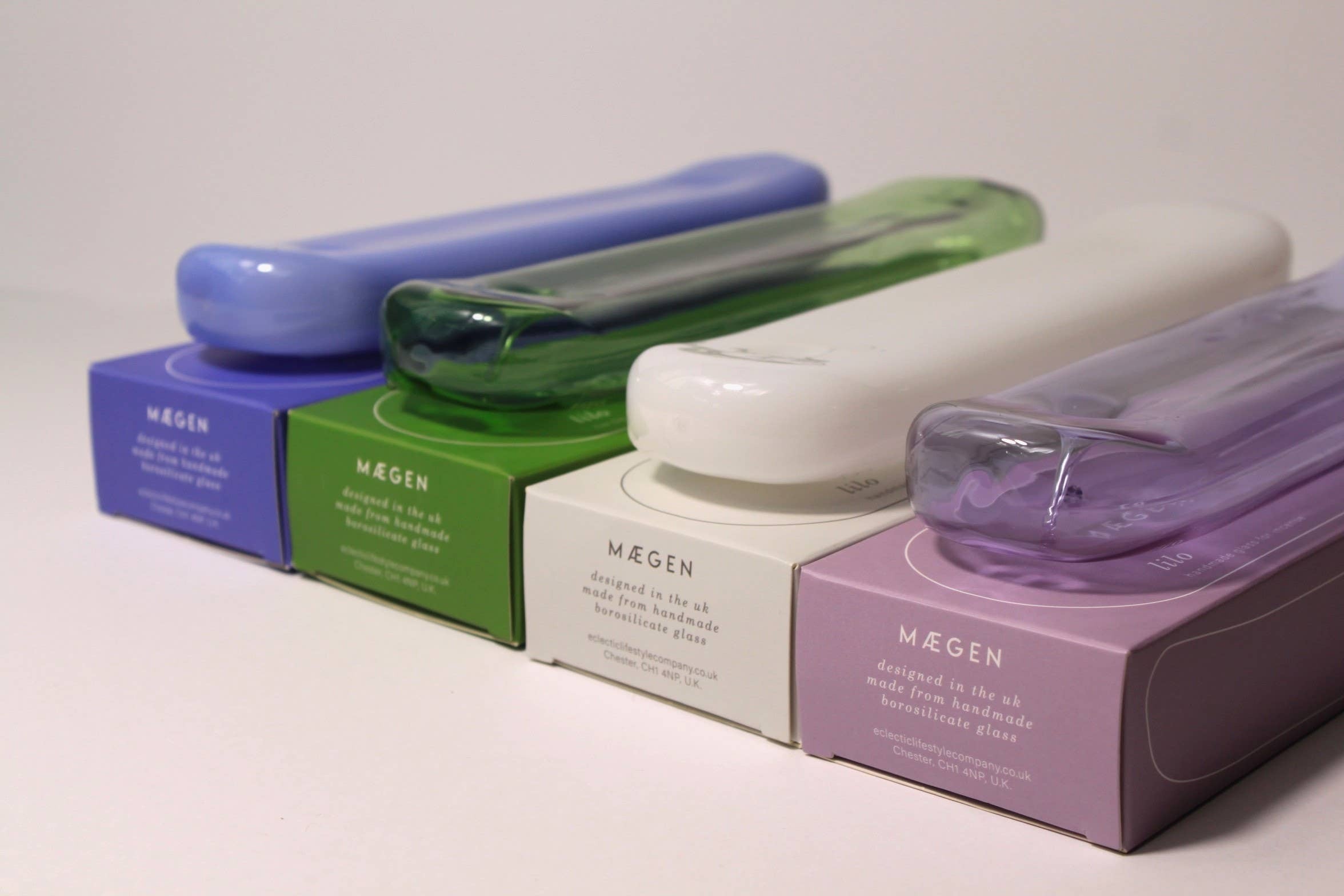 A photo of Lilo glass incense holder in milky blue