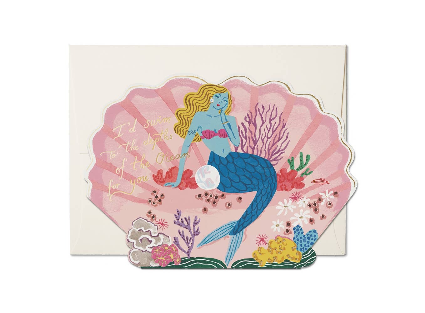 A photo of Blue Mermaid Valentine's Day greeting card