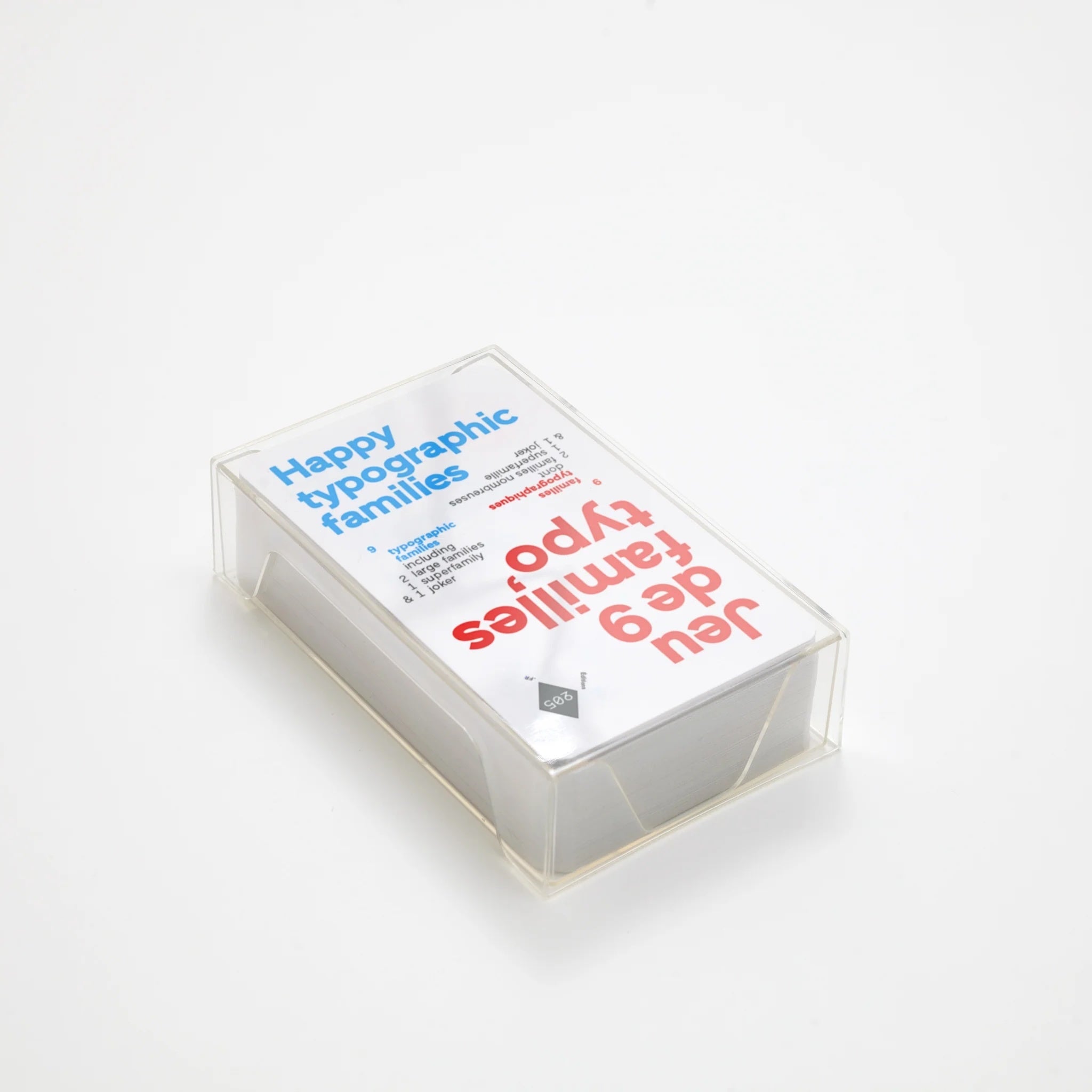 A photo of Happy Typographic Families card game